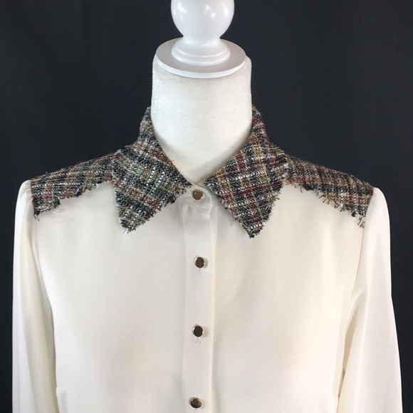 Cream/tweed Antonio Melani blouse - Picture 1 of 6
